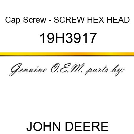 Cap Screw - SCREW, HEX HEAD 19H3917