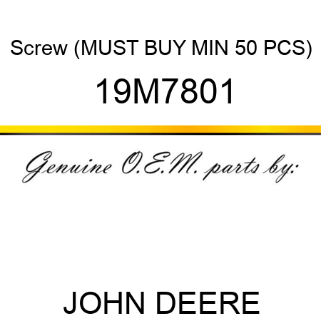 Screw (MUST BUY MIN 50 PCS) 19M7801