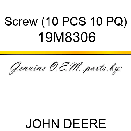 Screw (10 PCS 10 PQ) 19M8306