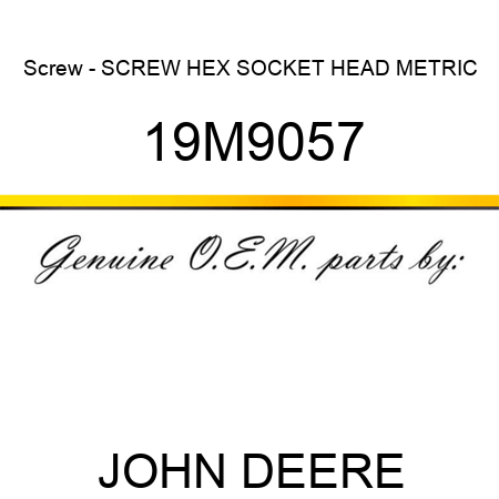 Screw - SCREW, HEX SOCKET HEAD, METRIC 19M9057