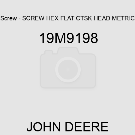 Screw - SCREW, HEX FLAT CTSK HEAD, METRIC 19M9198
