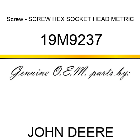 Screw - SCREW, HEX SOCKET HEAD, METRIC 19M9237