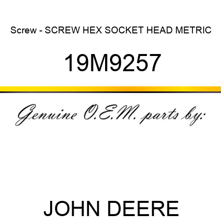 Screw - SCREW, HEX SOCKET HEAD, METRIC 19M9257