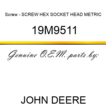 Screw - SCREW, HEX SOCKET HEAD, METRIC 19M9511