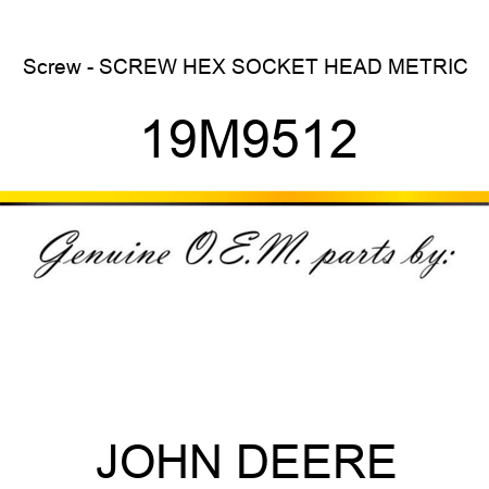 Screw - SCREW, HEX SOCKET HEAD, METRIC 19M9512