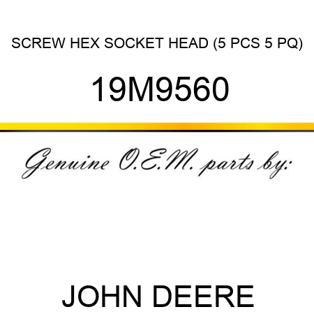 SCREW, HEX SOCKET HEAD (5 PCS 5 PQ) 19M9560