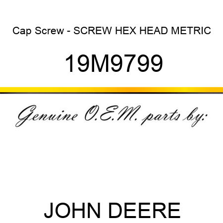 Cap Screw - SCREW, HEX HEAD, METRIC 19M9799