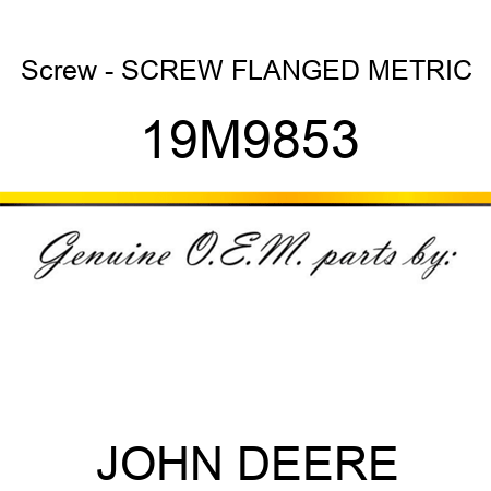 Screw - SCREW, FLANGED, METRIC 19M9853