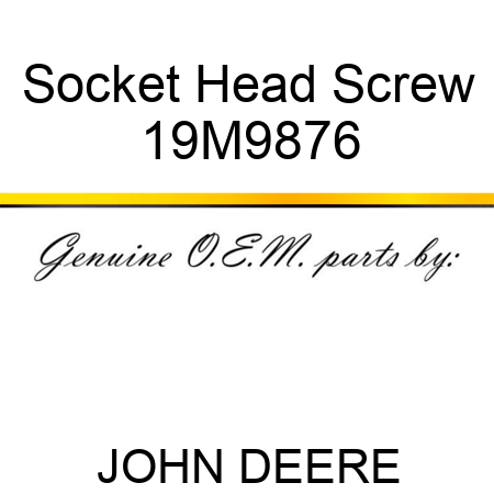 Socket Head Screw 19M9876