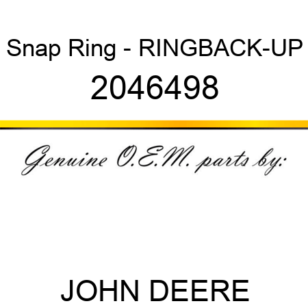 Snap Ring - RING,BACK-UP 2046498