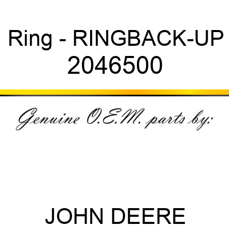 Ring - RING,BACK-UP 2046500