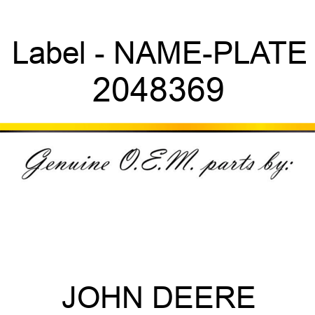 Label - NAME-PLATE 2048369