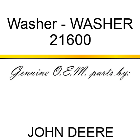 Washer - WASHER 21600