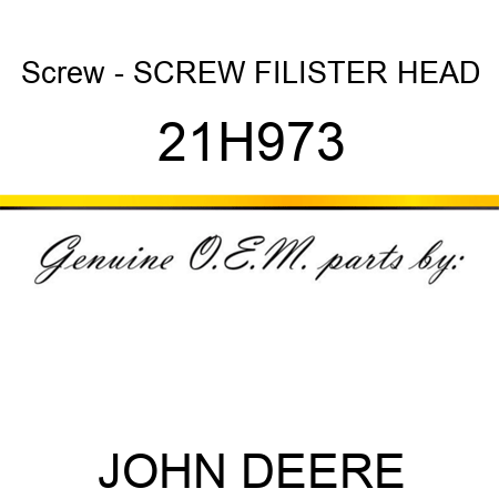 Screw - SCREW, FILISTER HEAD 21H973