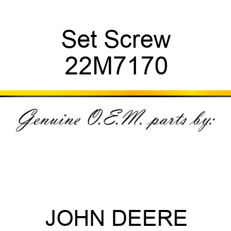 Set Screw 22M7170
