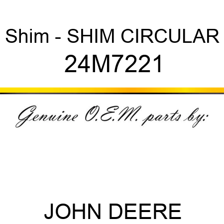 Shim - SHIM, CIRCULAR 24M7221