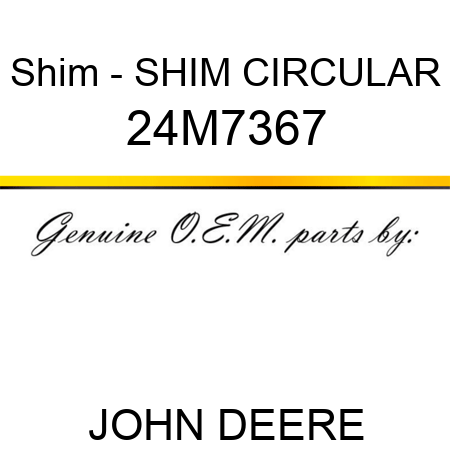 Shim - SHIM, CIRCULAR 24M7367