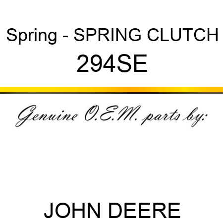 Spring - SPRING, CLUTCH 294SE