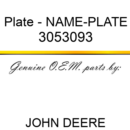 Plate - NAME-PLATE 3053093