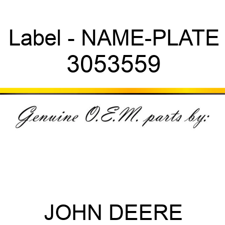 Label - NAME-PLATE 3053559