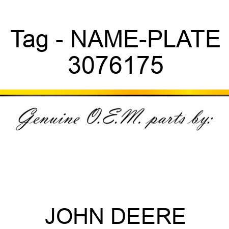 Tag - NAME-PLATE 3076175