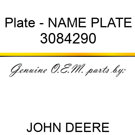 Plate - NAME PLATE 3084290