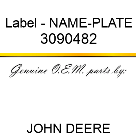 Label - NAME-PLATE 3090482