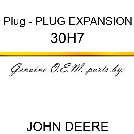 Plug - PLUG, EXPANSION 30H7
