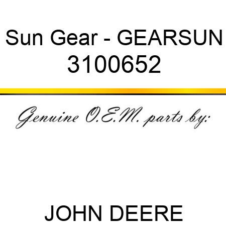 Sun Gear - GEARSUN 3100652