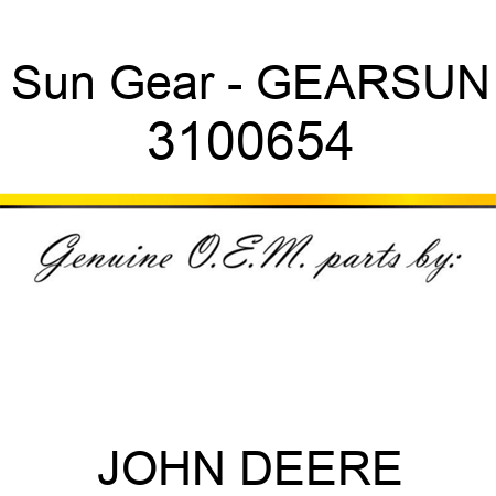 Sun Gear - GEARSUN 3100654