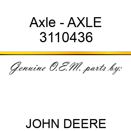Axle - AXLE 3110436
