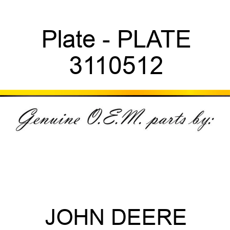 Plate - PLATE 3110512