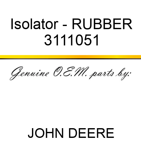 Isolator - RUBBER 3111051