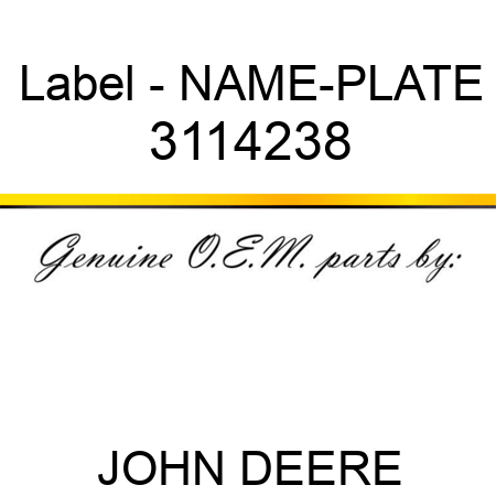 Label - NAME-PLATE 3114238