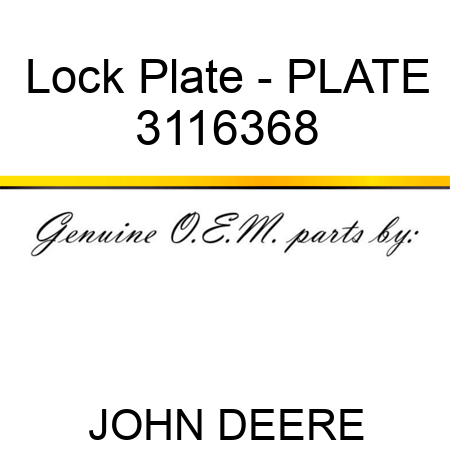 Lock Plate - PLATE 3116368