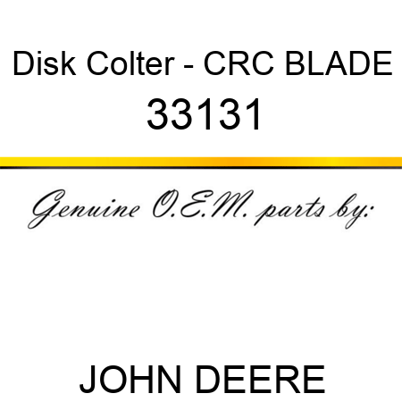Disk Colter - CRC BLADE 33131