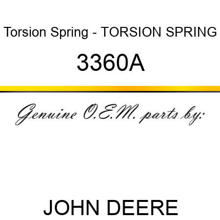 Torsion Spring - TORSION SPRING 3360A