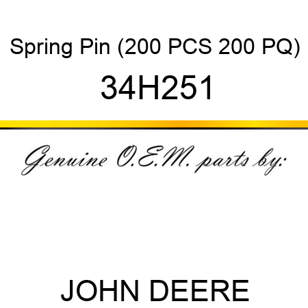 Spring Pin (200 PCS 200 PQ) 34H251
