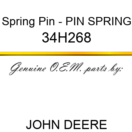 Spring Pin - PIN, SPRING 34H268
