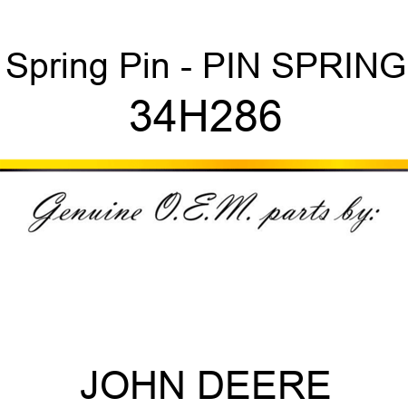 Spring Pin - PIN, SPRING 34H286