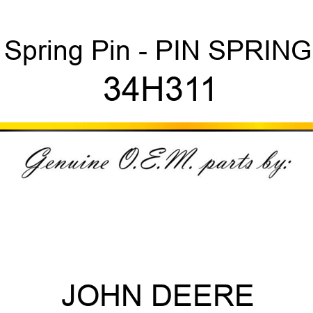 Spring Pin - PIN, SPRING 34H311