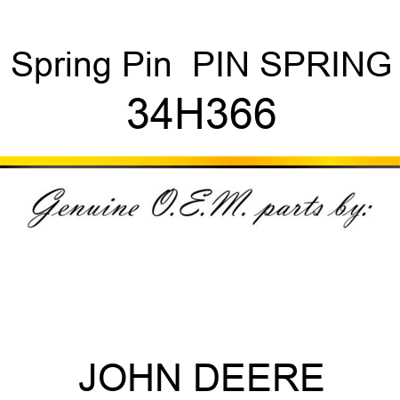 Spring Pin  PIN, SPRING 34H366