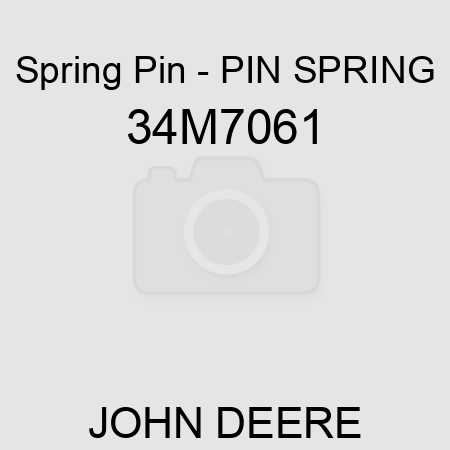 Spring Pin - PIN, SPRING 34M7061
