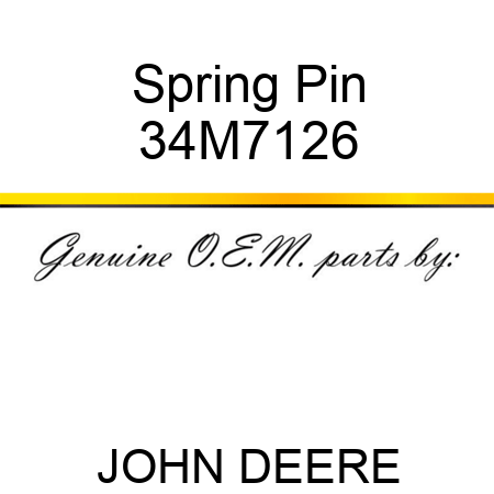 Spring Pin 34M7126