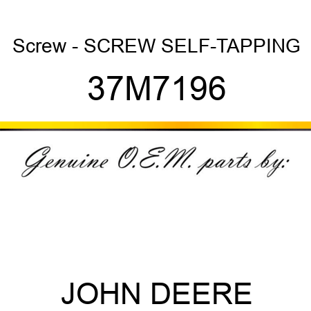 Screw - SCREW, SELF-TAPPING 37M7196