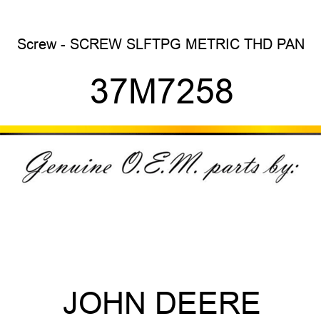 Screw - SCREW, SLFTPG, METRIC THD, PAN 37M7258