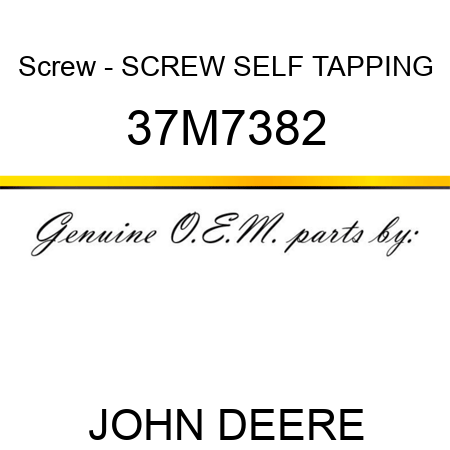 Screw - SCREW, SELF TAPPING 37M7382