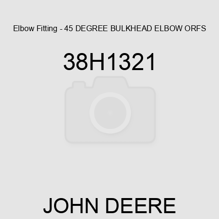 Elbow Fitting - 45 DEGREE BULKHEAD ELBOW, ORFS 38H1321