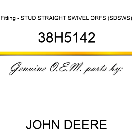 Fitting - STUD STRAIGHT SWIVEL, ORFS (SDSWS) 38H5142