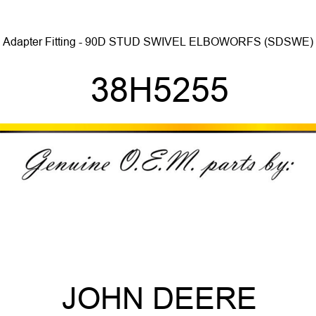 Adapter Fitting - 90D, STUD SWIVEL ELBOW,ORFS (SDSWE) 38H5255